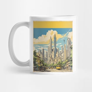 Sao Paulo Brazil Vintage Tourism Travel Poster Art Mug